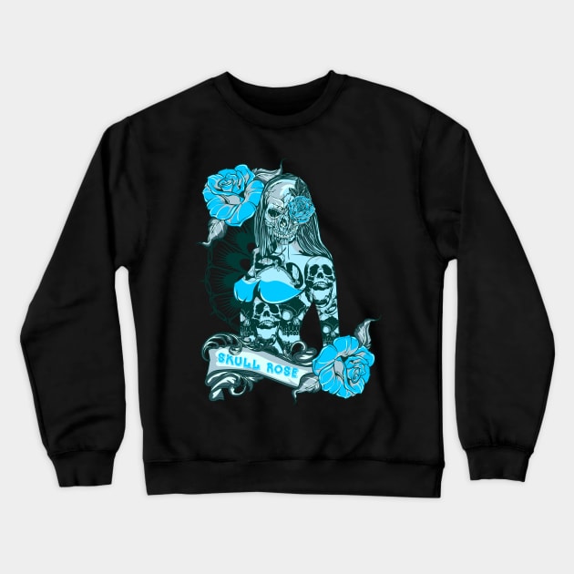 Skull Rose Crewneck Sweatshirt by gblackid